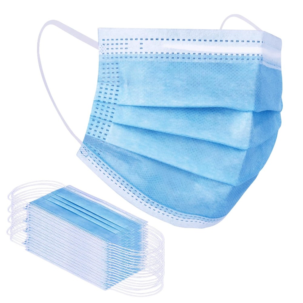 Disposable Mask Blue - Niebieskie jednorazowe maseczki na twarz 100