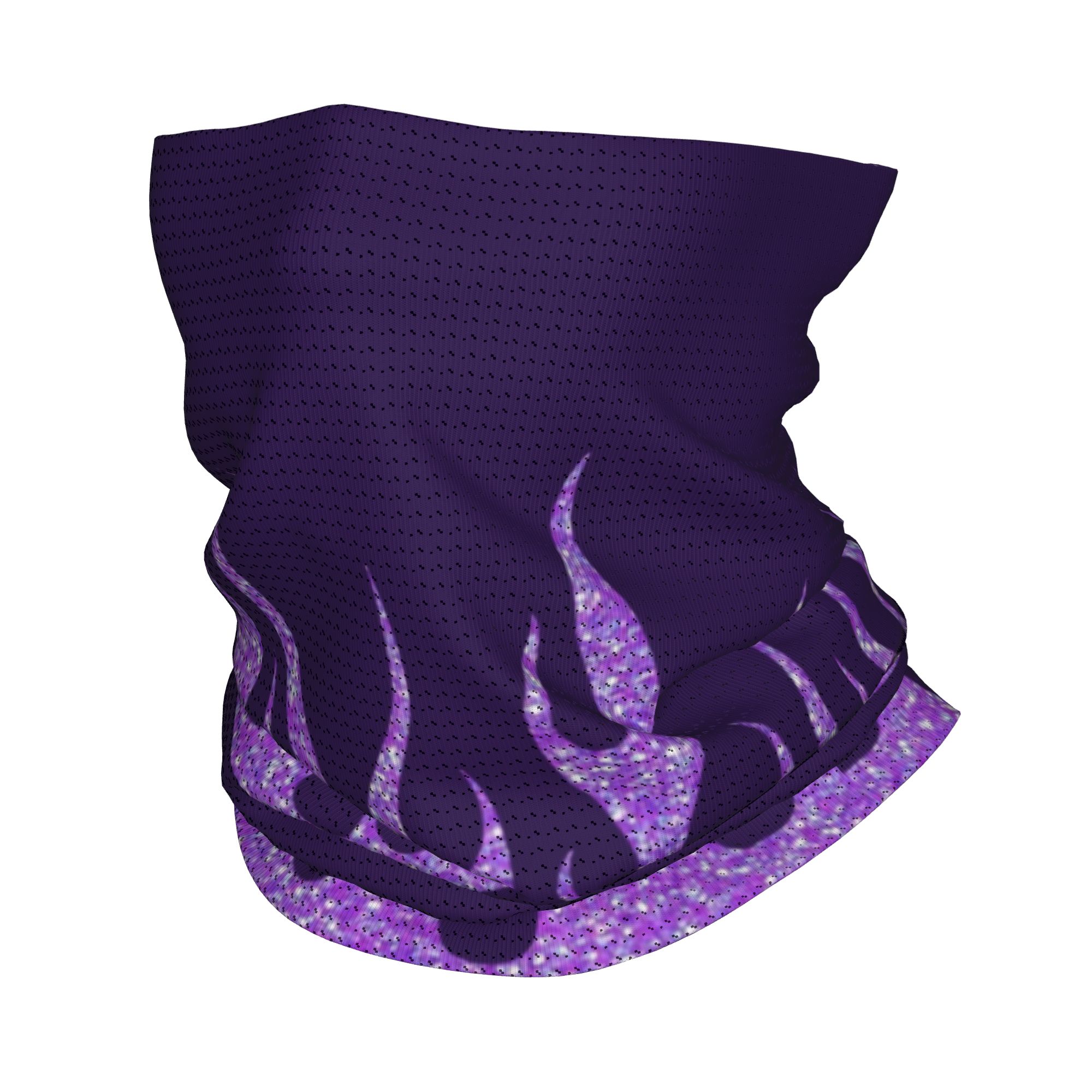 Neck Gaiter Face Cover - Fioletowa Bandana z Brokatem i Motywem