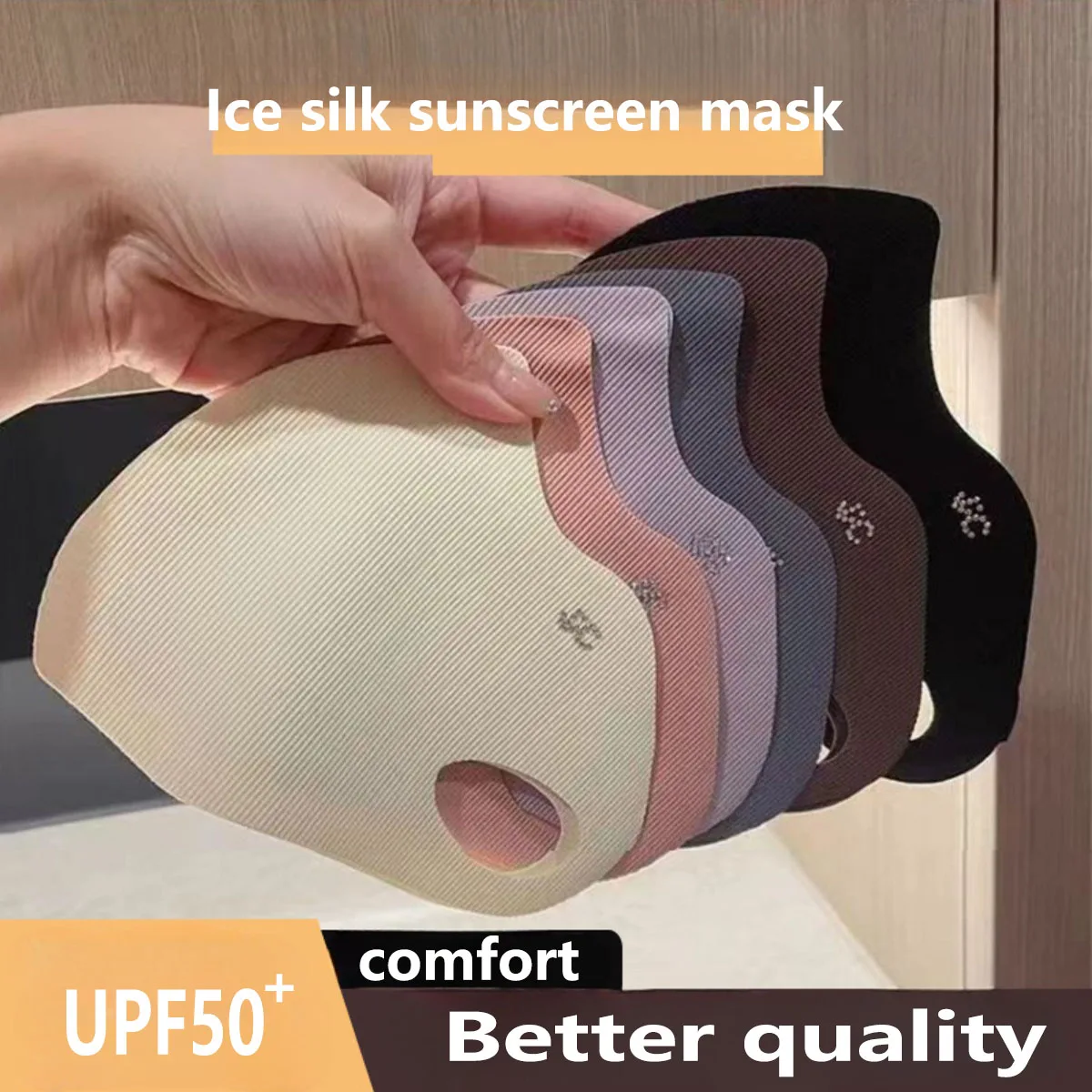 Cloth Face Mask Washable - Maska z jedwabiu lodowego z 5