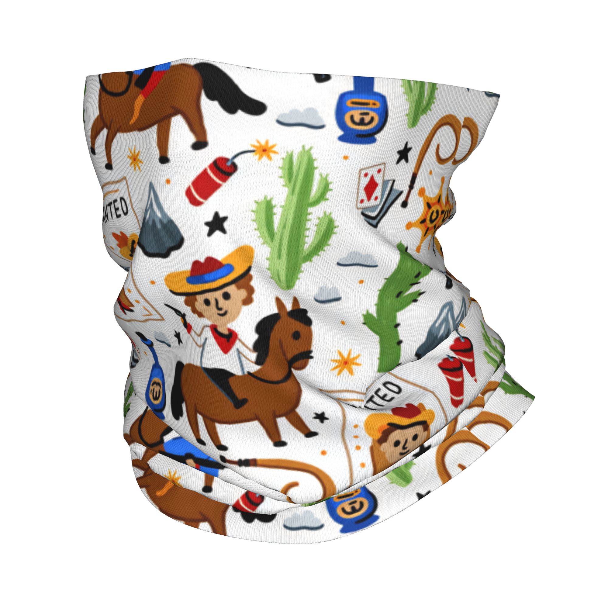 Kids Face Mask - Kreskówkowa dziecięca kominiarka kowbojska w stylu