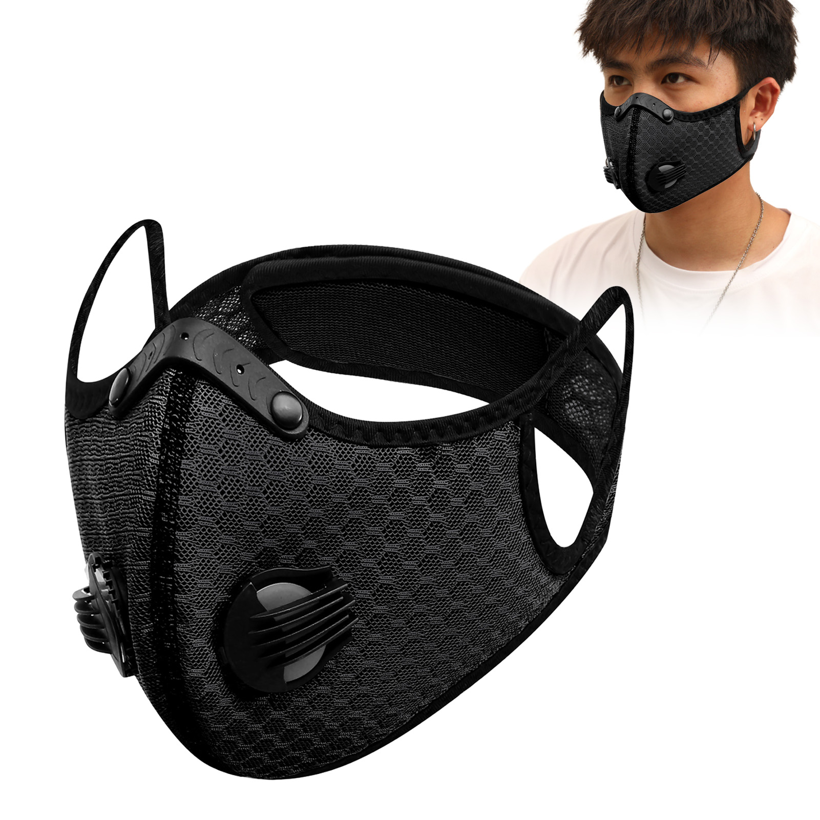Anti Pollution Mask - Maska unisex wiatroodporna z węglem aktywnym,