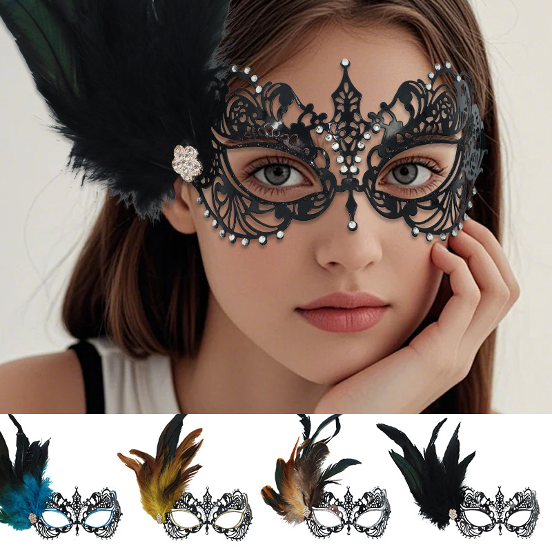 Kids Face Mask - Maska na Halloween, półmaska z brokatowymi