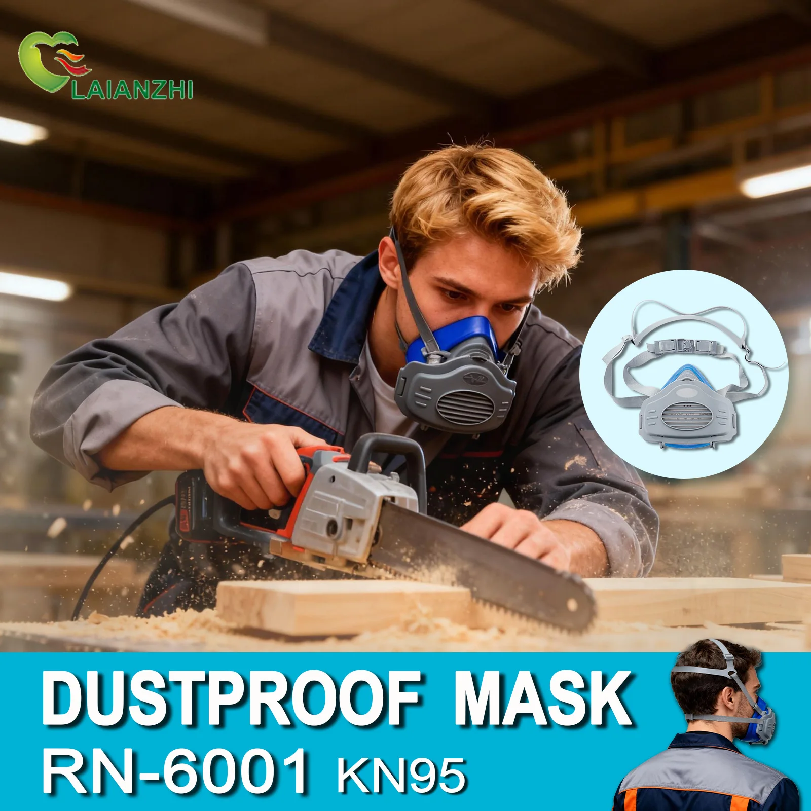 Dust Mask Construction - Maska silikonowa LAIANZHI odporna na kurz,