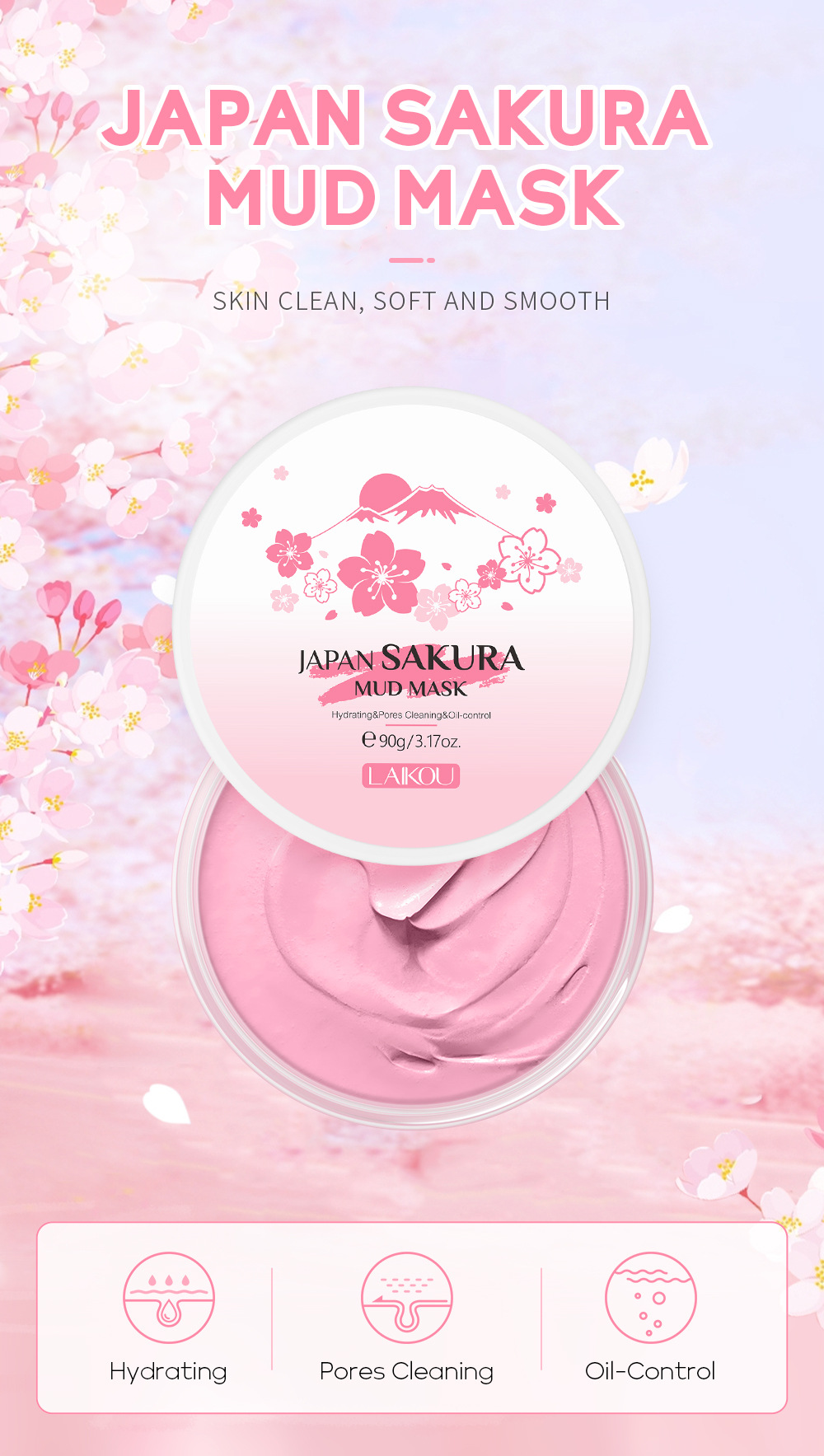 LAIKOU Sakura Clay Mask 25g/90 – Dust Mask Construction recenzja i cena