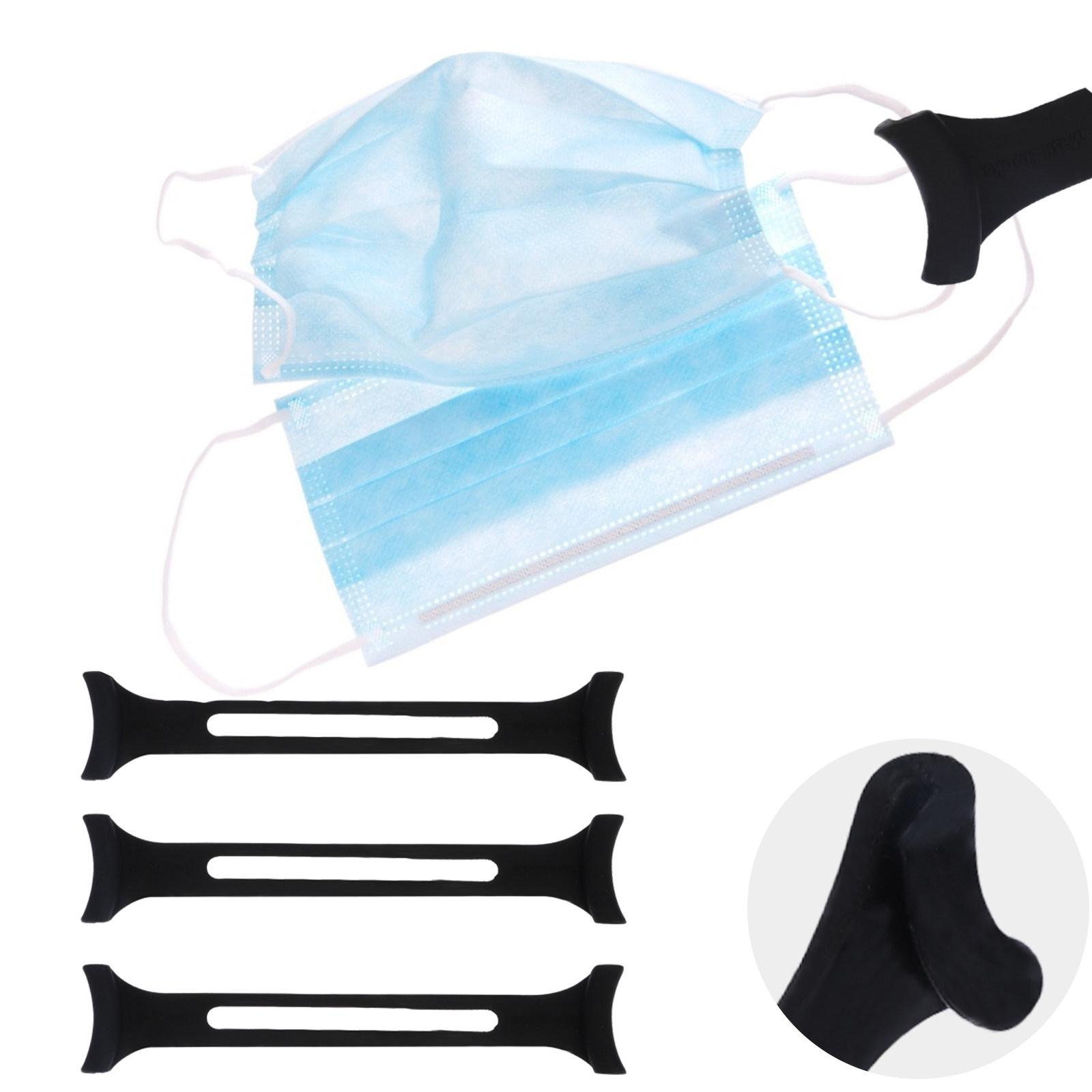 3 szt. Profesjonalne silikonow – Mask Ear Saver Strap recenzja i cena