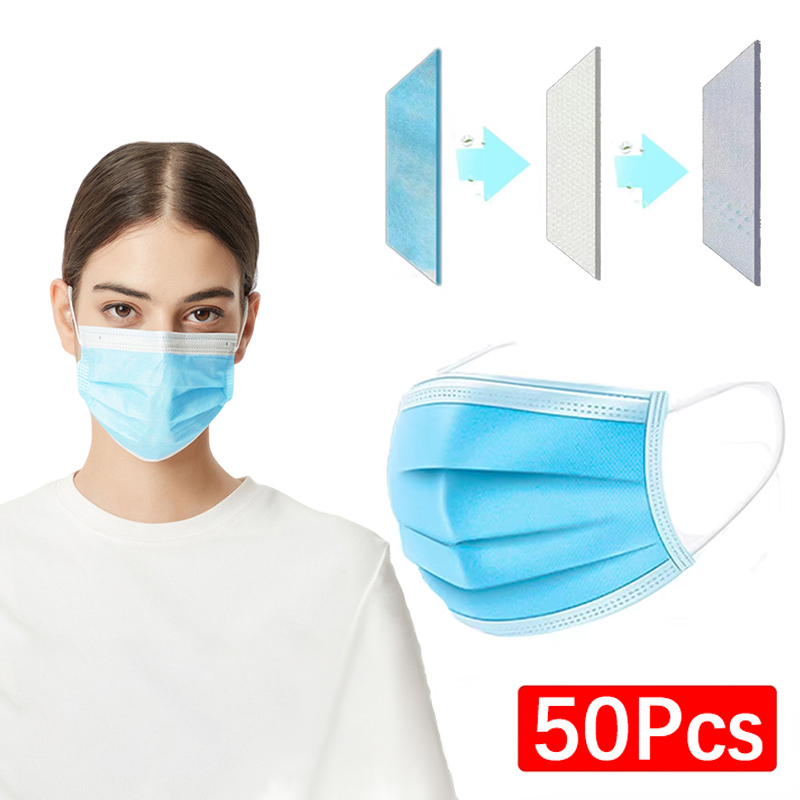 50 szt. Unisexowych 3-warstwow – Disposable Mask Blue recenzja i cena