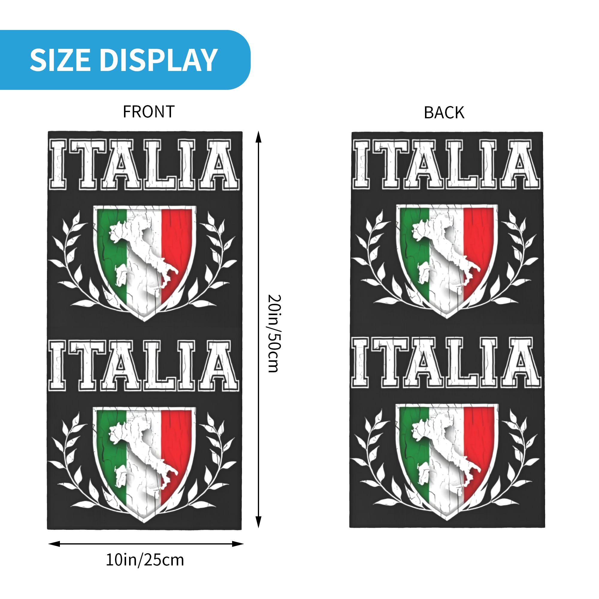 Chusta bandana z flagą Włoch,  – Neck Gaiter Face Cover recenzja i cena