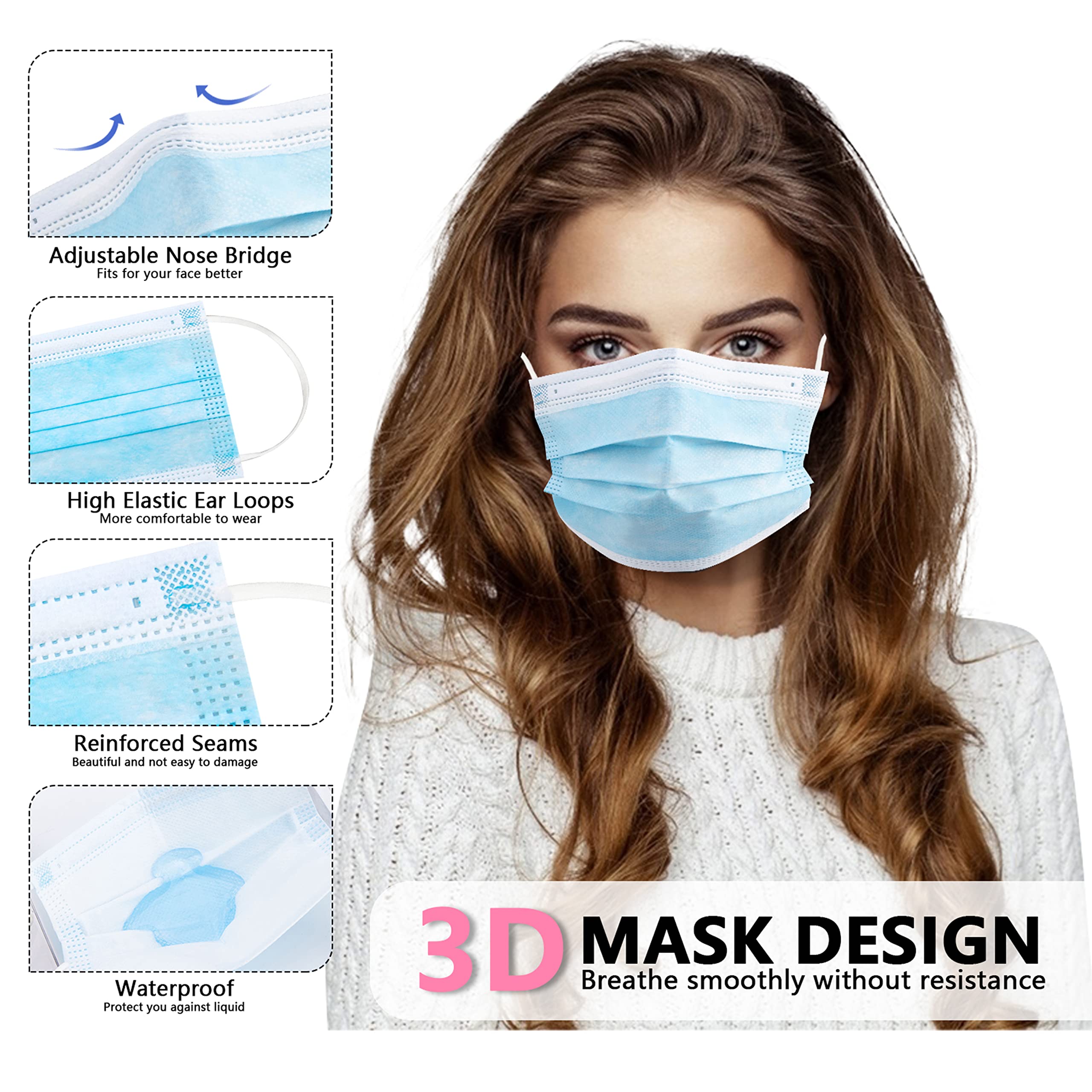 50/100 PCS Box Niebieskie mask – Disposable Mask Blue recenzja i cena